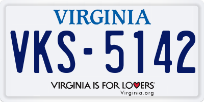 VA license plate VKS5142