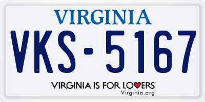 VA license plate VKS5167