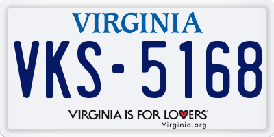 VA license plate VKS5168