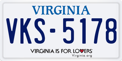 VA license plate VKS5178