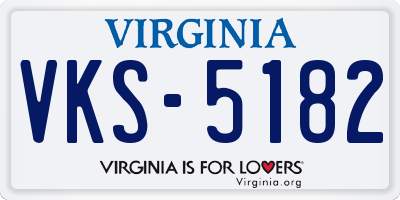 VA license plate VKS5182