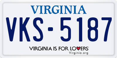 VA license plate VKS5187