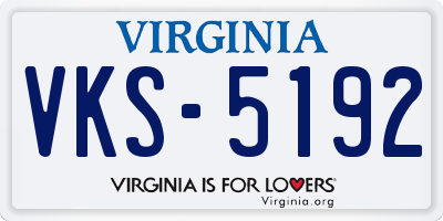 VA license plate VKS5192