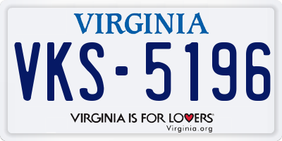 VA license plate VKS5196