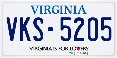 VA license plate VKS5205