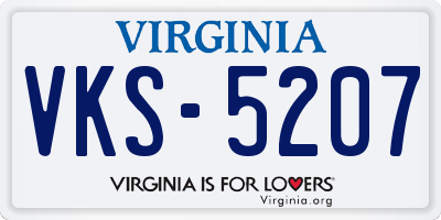 VA license plate VKS5207