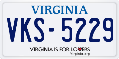 VA license plate VKS5229