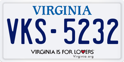 VA license plate VKS5232