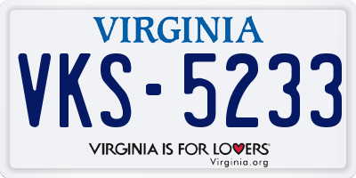 VA license plate VKS5233