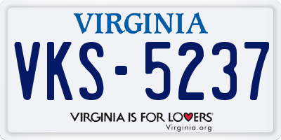 VA license plate VKS5237