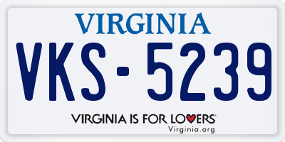 VA license plate VKS5239