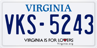 VA license plate VKS5243