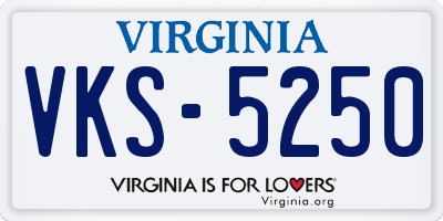 VA license plate VKS5250