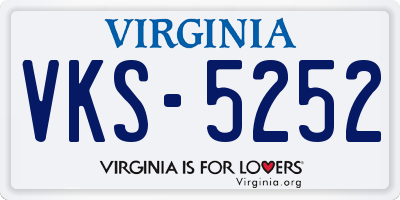 VA license plate VKS5252