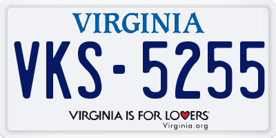 VA license plate VKS5255