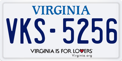 VA license plate VKS5256