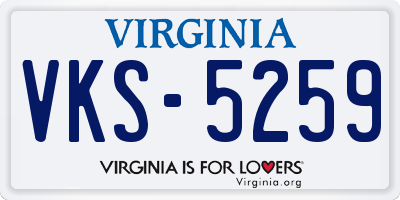 VA license plate VKS5259