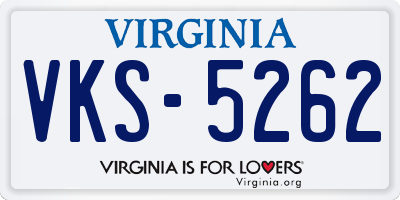 VA license plate VKS5262