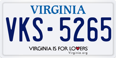 VA license plate VKS5265