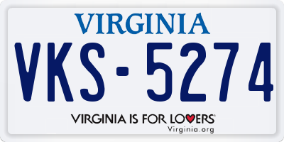 VA license plate VKS5274