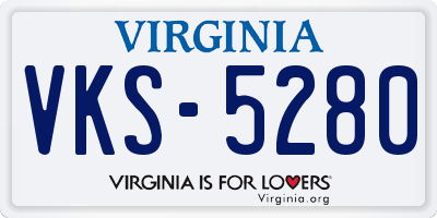 VA license plate VKS5280