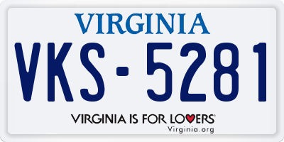 VA license plate VKS5281