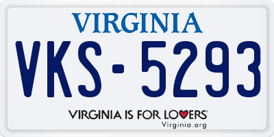 VA license plate VKS5293