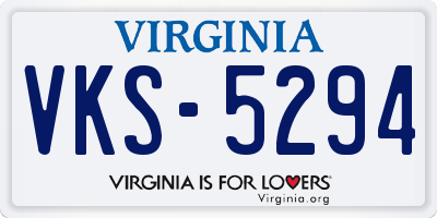 VA license plate VKS5294