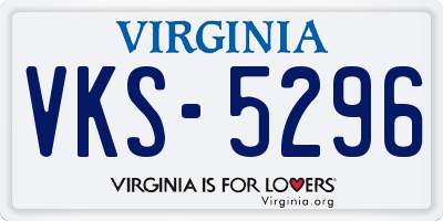 VA license plate VKS5296