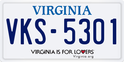 VA license plate VKS5301