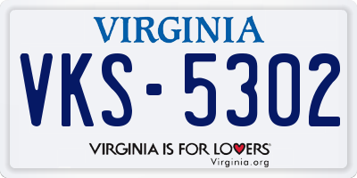 VA license plate VKS5302