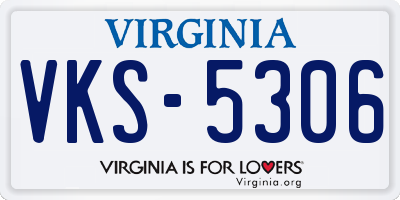 VA license plate VKS5306