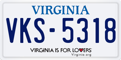 VA license plate VKS5318