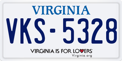 VA license plate VKS5328