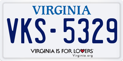 VA license plate VKS5329