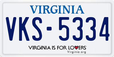 VA license plate VKS5334