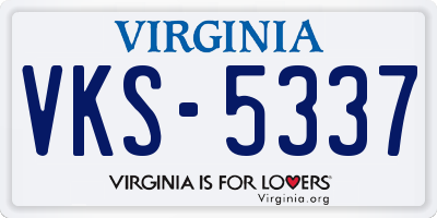 VA license plate VKS5337