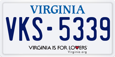 VA license plate VKS5339