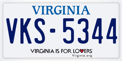 VA license plate VKS5344