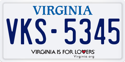 VA license plate VKS5345