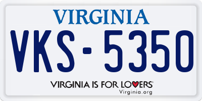 VA license plate VKS5350