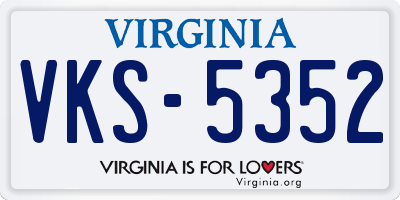 VA license plate VKS5352