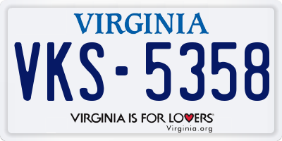 VA license plate VKS5358