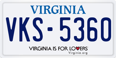 VA license plate VKS5360