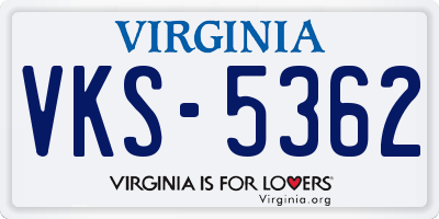 VA license plate VKS5362