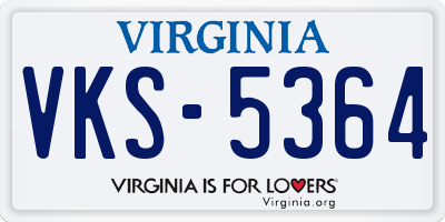 VA license plate VKS5364