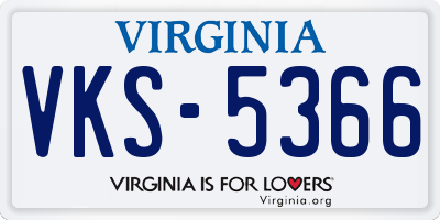 VA license plate VKS5366