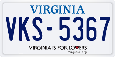 VA license plate VKS5367