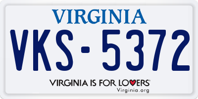 VA license plate VKS5372