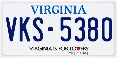 VA license plate VKS5380